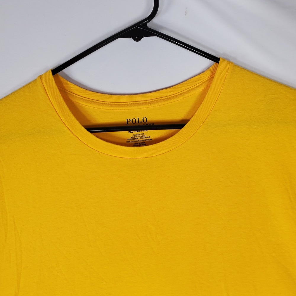 Polo Ralph Lauren Mens 2XL Yellow Classic Fit Short Sleeve Pony Logo T-Shirt